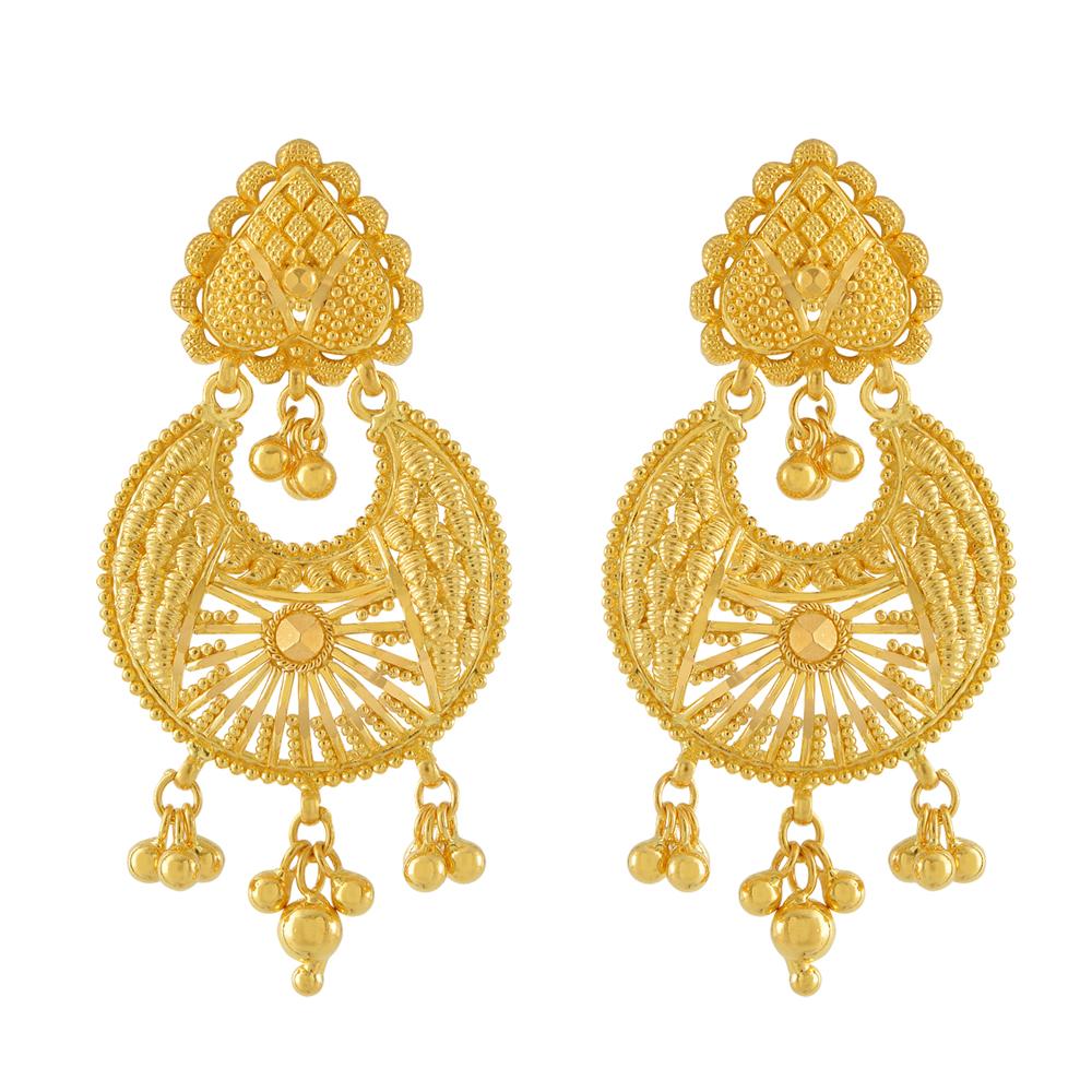 BUMIKA  AABI JEWELS 22CT  BIS HALLMARK GOLD JEWELLRY  EARRINGS F