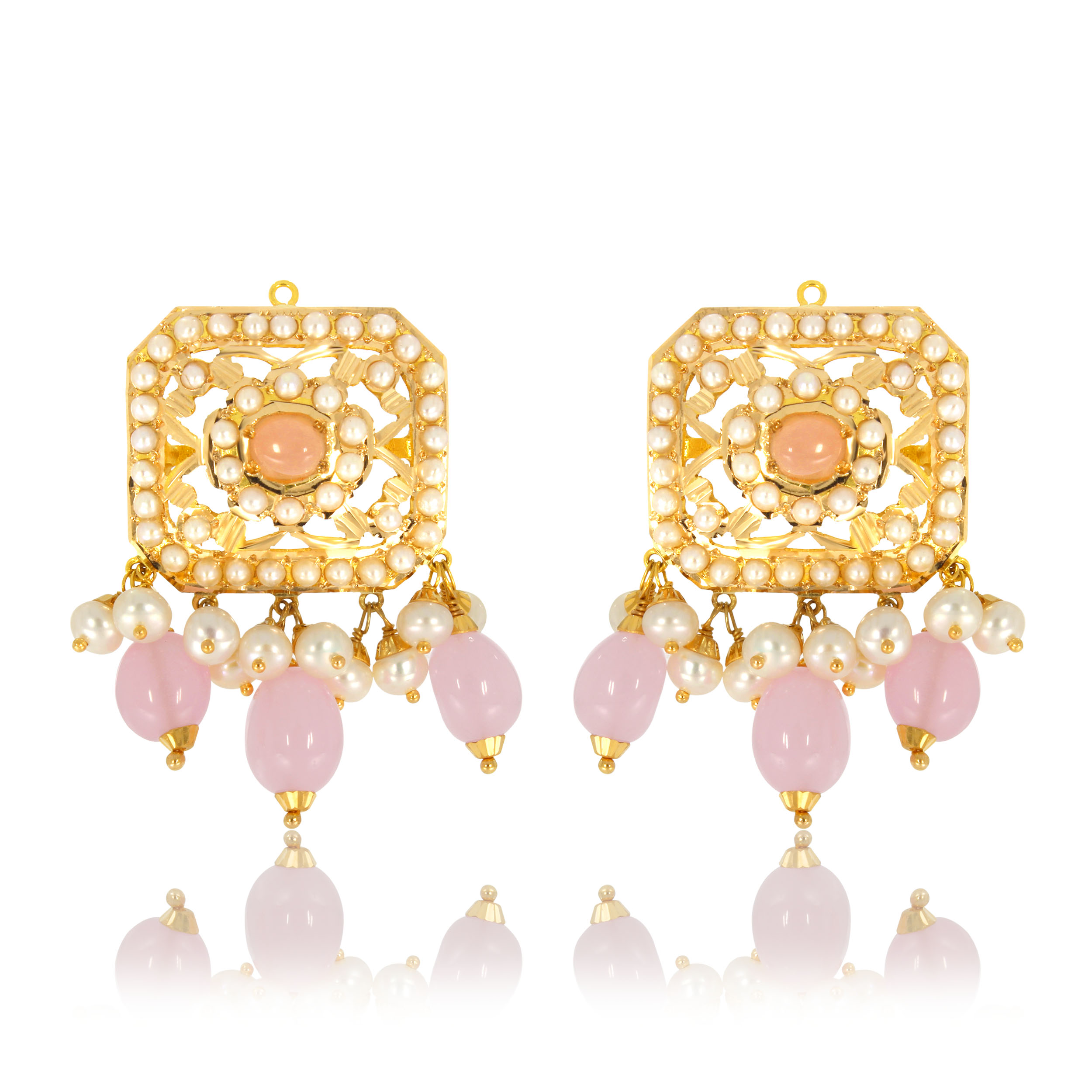 SOL AABI JEWELS 22CT  BIS HALLMARK GOLD GEMSTONE EARRINGS FOR  W