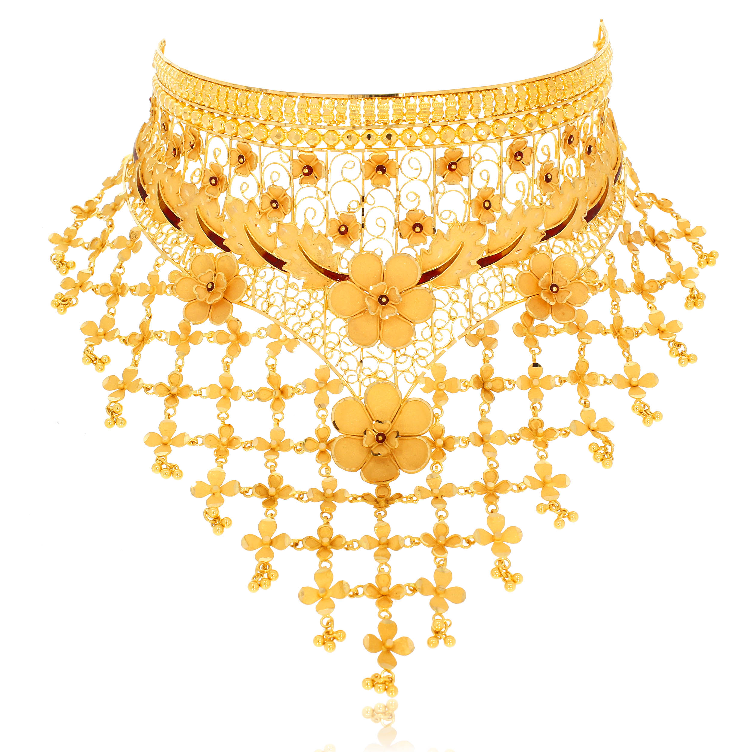 VIR  AABI JEWELS 22 CARAT BIS HALLMARK GOLD CHOKER NECKLACE FOR
