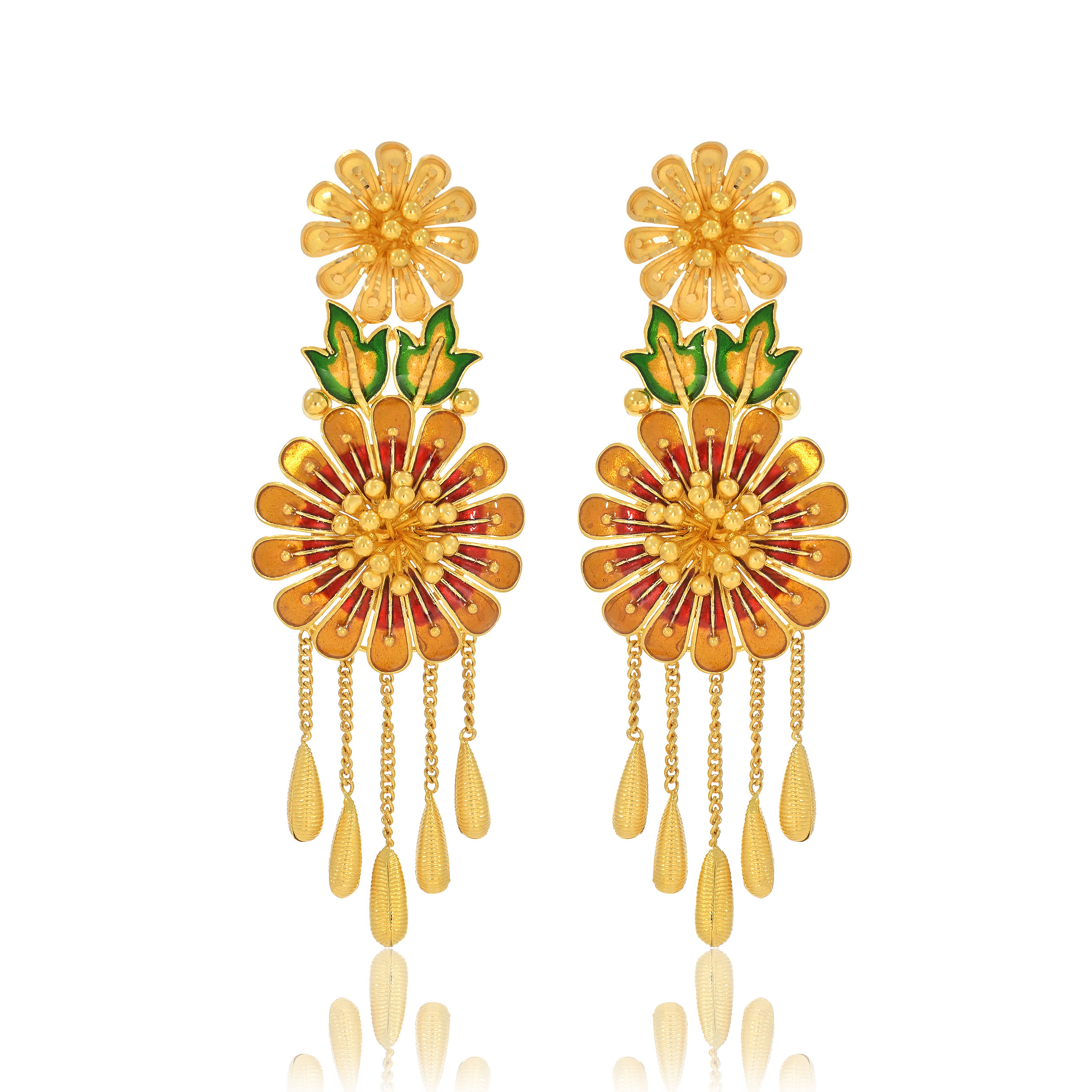 AAYU AABI JEWELS 22CT  BIS HALLMARK GOLD EARRINGS FOR  WOMEN