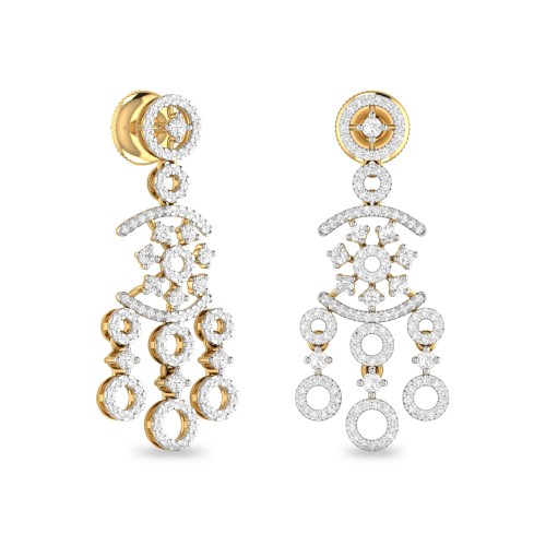 AALIYAH AABI JEWELS IGI CERTIFIED DIAMOND JEWELRY EARRING