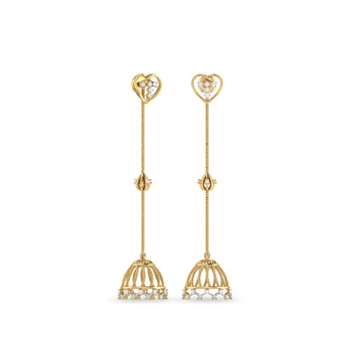 TALIA  AABI JEWELS IGI CERTIFIED DIAMOND JHUMKI JEWELRY EARRING
