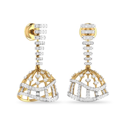NINA  AABI JEWELS IGI CERTIFIED DIAMOND JHUMKI JEWELRY EARRING