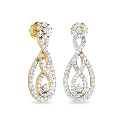 KESRI  AABI JEWELS IGI CERTIFIED DIAMOND JEWELRY EARRING